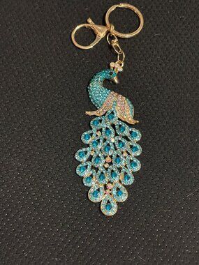 Large Peacock Purse charm/key ring